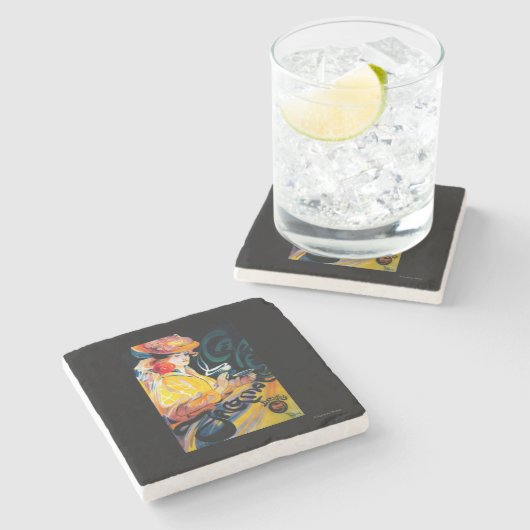 Jacqmotte Caf� Vintages PosterEurope Steinuntersetzer (Seitenansicht)