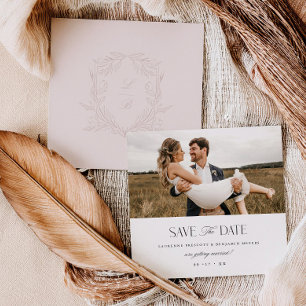 Jacquard-Crest Save-the-Date-Hochzeitsfotokarte Save The Date