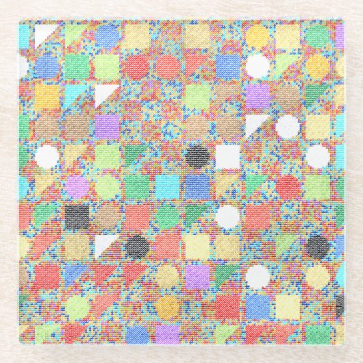 Jacquard-farbenfrohes Strickmuster Glasuntersetzer (Vorderseite)