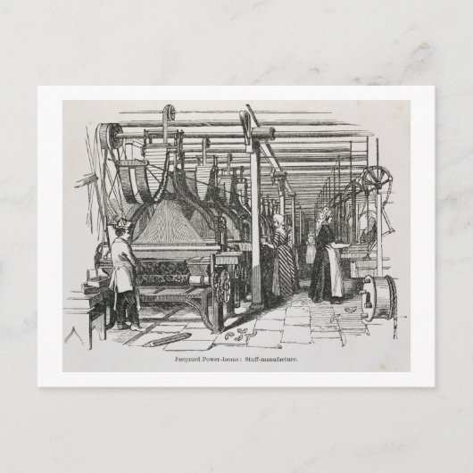 Jacquard Power Looms (Gravur) Postkarte (Vorderseite)