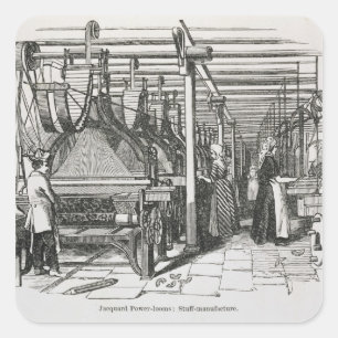 Jacquard Power Looms (Gravur) Quadratischer Aufkleber