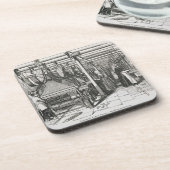 Jacquardwebstuhl-Power-Webstühle (Stich) Untersetzer (Linke Seite)