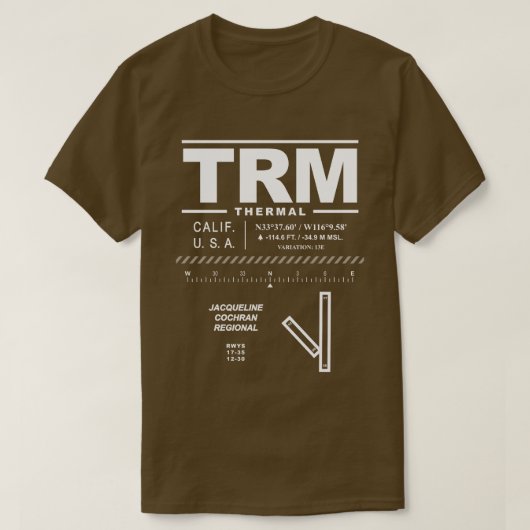 Jacqueline Cochran Regional Airport TRM T - Shirt (Design vorne)