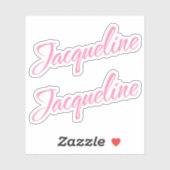 Jacqueline Decorative Name in Pink x2 Aufkleber (Blatt)