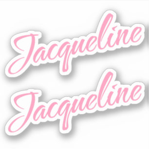 Jacqueline Decorative Name in Pink x2 Aufkleber