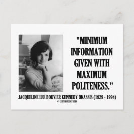 Jacqueline Kennedy Minimalinformationspolitik Postkarte