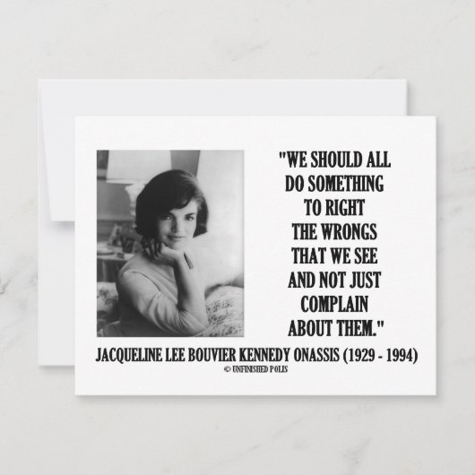 Jacqueline Kennedy Right the Frongs-Zitat (Vorderseite)