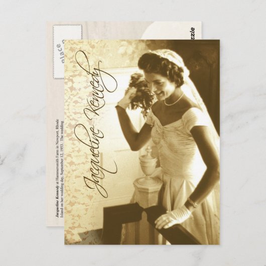 Jacqueline Kennedy wirft ihr Hochzeitsbrot Postkarte (Vorne/Hinten)