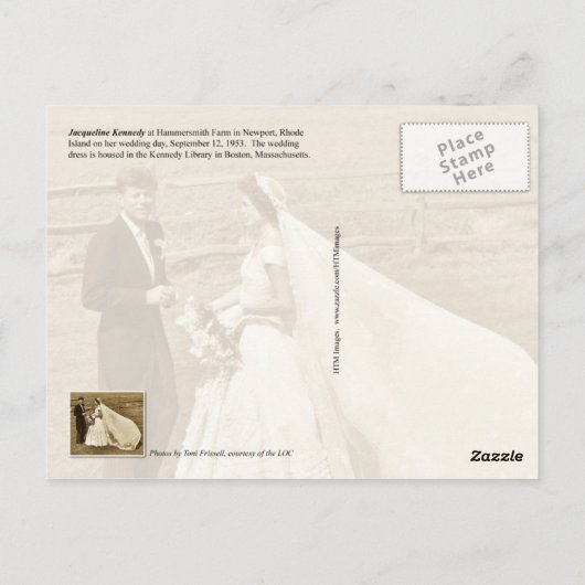 Jacqueline Kennedy wirft ihr Hochzeitsbrot Postkarte (Rückseite)