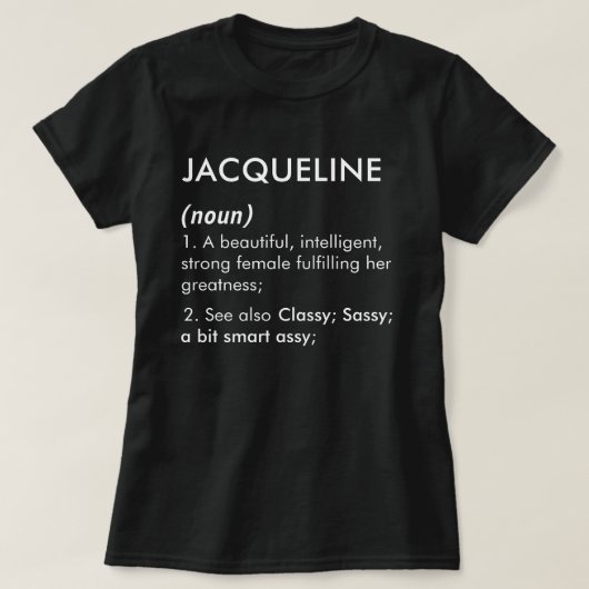 Jacqueline name, Editable name, Custom name T-Shirt (Design vorne)