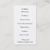 Jacquelyn Molina, freiberuflich tätig bilden Visitenkarte (Rückseite)