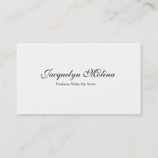 Jacquelyn Molina, freiberuflich tätig bilden Visitenkarte (Vorderseite)