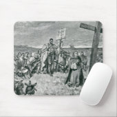 Jacques Cartier, der ein Kreuz bei Gaspe gründet Mousepad (Mit Mouse)