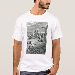 Jacques Cartier, der ein Kreuz bei Gaspe gründet T-Shirt