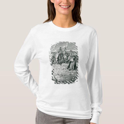 Jacques Cartier, der ein Kreuz bei Gaspe gründet T-Shirt (Vorderseite)