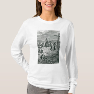 Jacques Cartier, der ein Kreuz bei Gaspe gründet T-Shirt