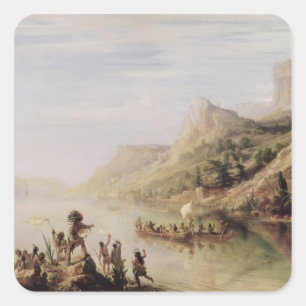 Jacques Cartier Entdecken des hl. Lawrence Quadratischer Aufkleber