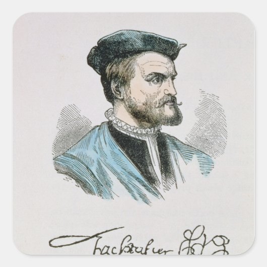 Jacques Cartier Quadratischer Aufkleber (Vorderseite)