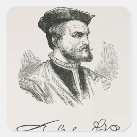 Jacques Cartier Quadratischer Aufkleber (Vorderseite)