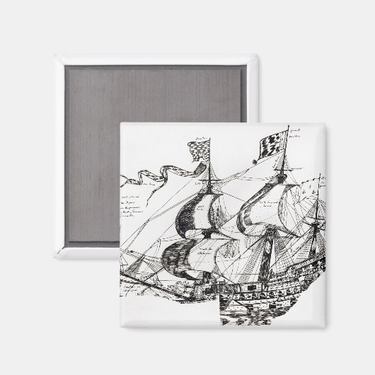 Jacques-Cartier-Schiff "Rarete Indes" Magnet (Vorderseite/Rückseite)