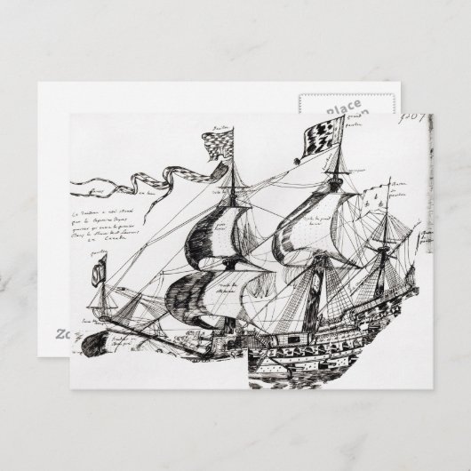 Jacques-Cartier-Schiff "Rarete Indes" Postkarte (Vorne/Hinten)