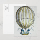 Jacques Charles und Nicholas Robert's Ballon Postkarte (Vorne/Hinten)