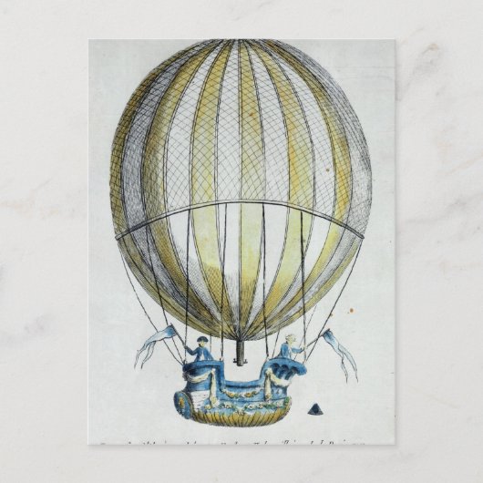 Jacques Charles und Nicholas Robert's Ballon Postkarte (Vorderseite)