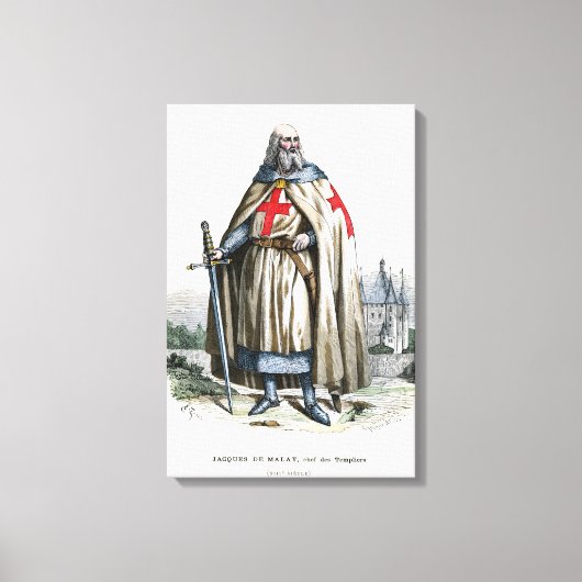 Jacques de Molay - Knight Templar Leinwanddruck (Vorderseite)