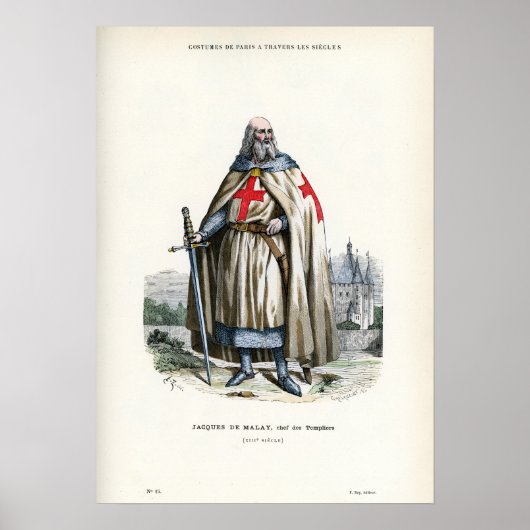 Jacques de Molay - Knight Templar Poster (Vorne)
