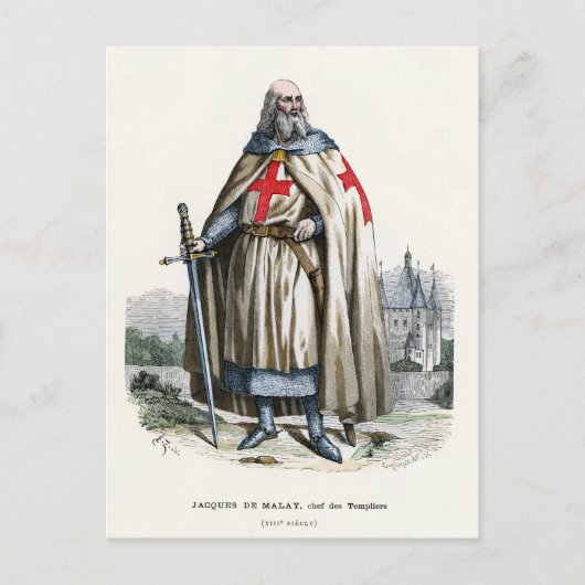 Jacques de Molay - Knight Templar Postkarte (Vorderseite)