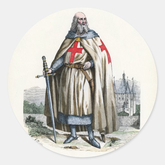 Jacques de Molay - Knight Templar Runder Aufkleber (Vorderseite)