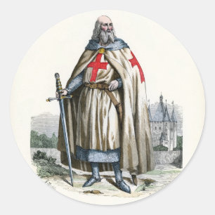Jacques de Molay - Knight Templar Runder Aufkleber