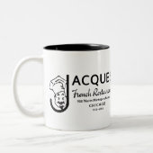 Jacques French Restaurant, Chicago, Illinois Zweifarbige Tasse (Links)