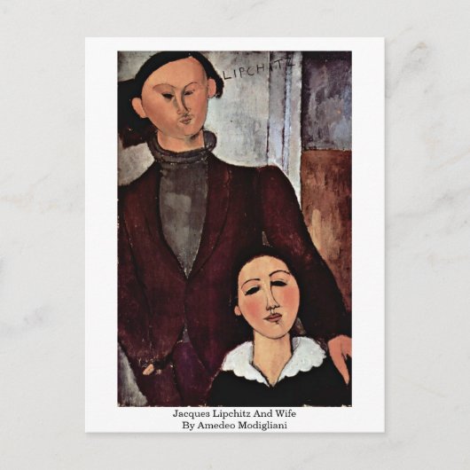 Jacques Lipchitz und Ehefrau von Amedeo Modigliani Postkarte (Vorderseite)