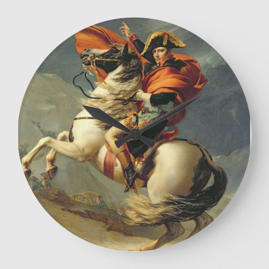 Jacques - Louis David - Napoleon über die Alpen Große Wanduhr (Vorderseite)