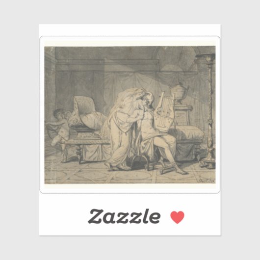 Jacques-Louis David - Paris und Helen Aufkleber (Blatt)