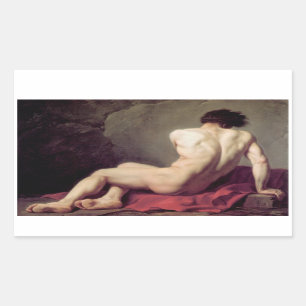 Jacques-Louis David - Patroklos Rechteckiger Aufkleber