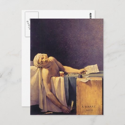 Jacques-Louis David Tod von Marat Postkarte (Vorne/Hinten)