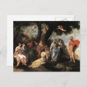 Jacques Stella- Minerva mit den Musen Postkarte (Vorne/Hinten)