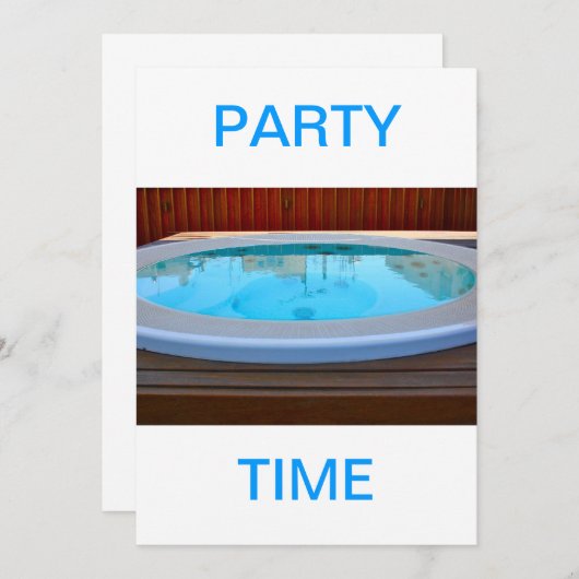 Jacuzzi Party Zeit Einladung (Vorne/Hinten)