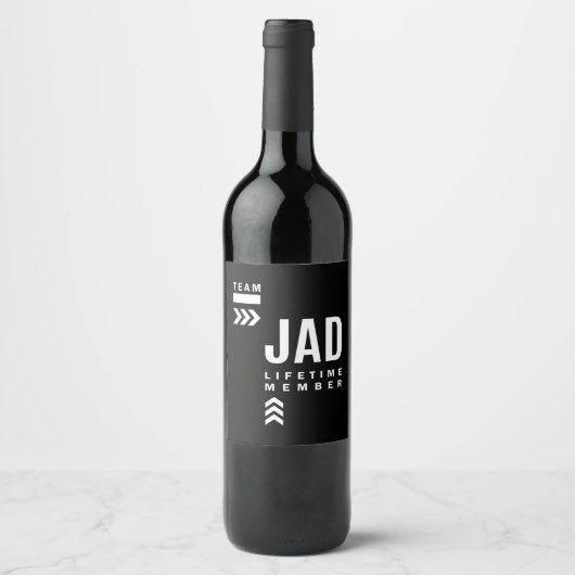 Jad Personalisiert Name Birthday Gift Weinetikett (Vorderseite)
