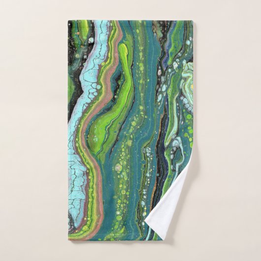 Jada 3 Crazy Green Abstrakt Handtuch (Handtuch)