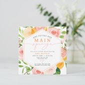 JADA Citrus Fruit Main Squeeze Brautparty Einladung (Stehend Vorderseite)