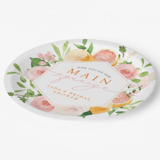 JADA Citrus Fruit Main Squeeze Brautparty Pappteller (Schrägansicht)