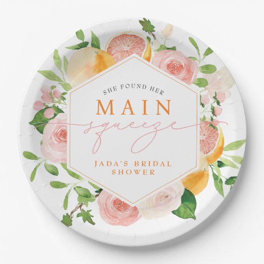 JADA Citrus Fruit Main Squeeze Brautparty Pappteller (Vorderseite)