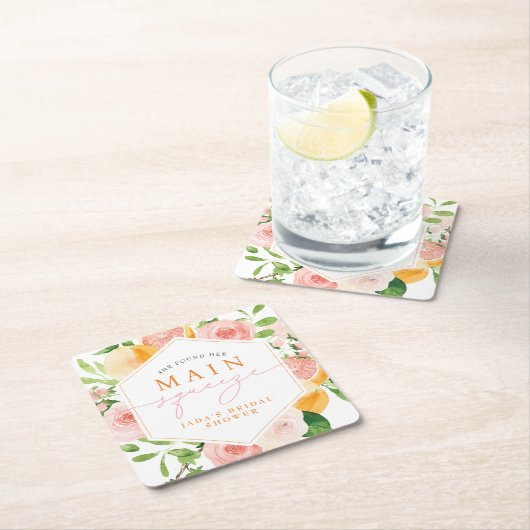 JADA Citrus Fruit Main Squeeze Brautparty Rechteckiger Pappuntersetzer (Vor Ort)