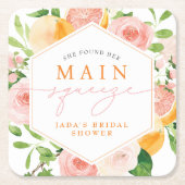 JADA Citrus Fruit Main Squeeze Brautparty Rechteckiger Pappuntersetzer (Vorderseite)