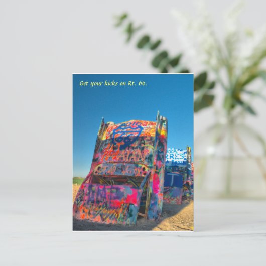 JAdamTillman1, Hol dir die Kicks auf Rt. 66. Postkarte (Stehend Vorderseite)