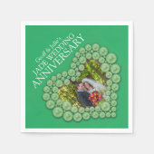 Jade 12. Hochzeit Jubiläum Herzgrün Foto Serviette (Vorderseite)