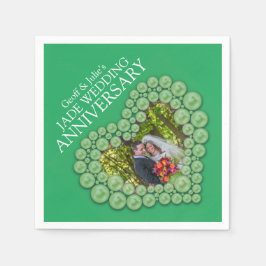 Jade 12. Hochzeit Jubiläum Herzgrün Foto Serviette